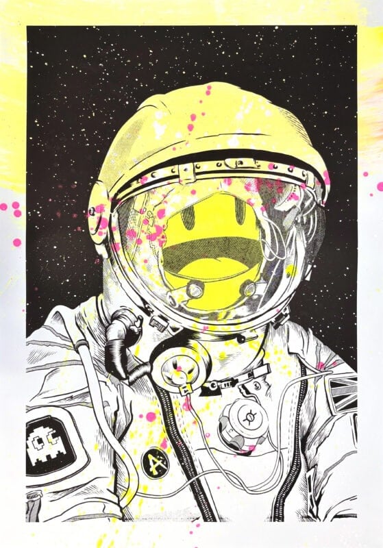 Pacmonaut Hand-Finished Multiple Siebdruck Unikat