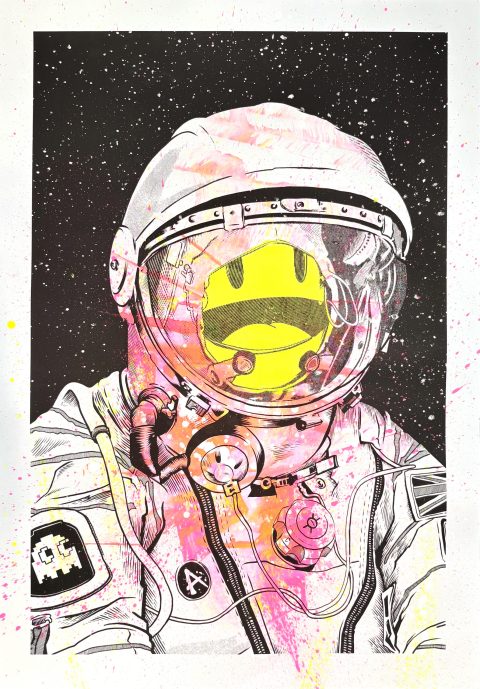 Pacmonaut Hand-Finished Multiple Siebdruck Unikat